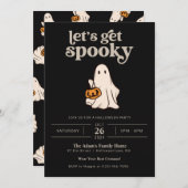 ハロウィンパーティーのお誘い - 怖いけど可愛い 招待状 (正面/裏面)