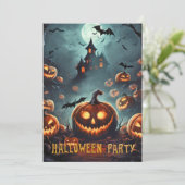 ハロウィンパーティーのかぼちゃランタン 招待状 (スタンド正面)