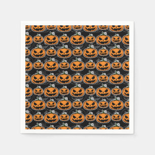 ハロウィンパーティーのかわいいジャック・オ・ランタン スタンダードカクテルナプキン