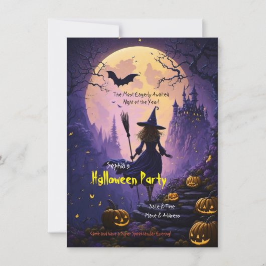 ハロウィンパーティーのご招待 ノートカード (正面)
