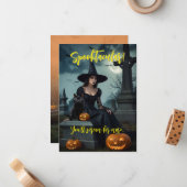 ハロウィンパーティーのご招待(バージョン4) ノートカード (正面/裏面インサイチュ)