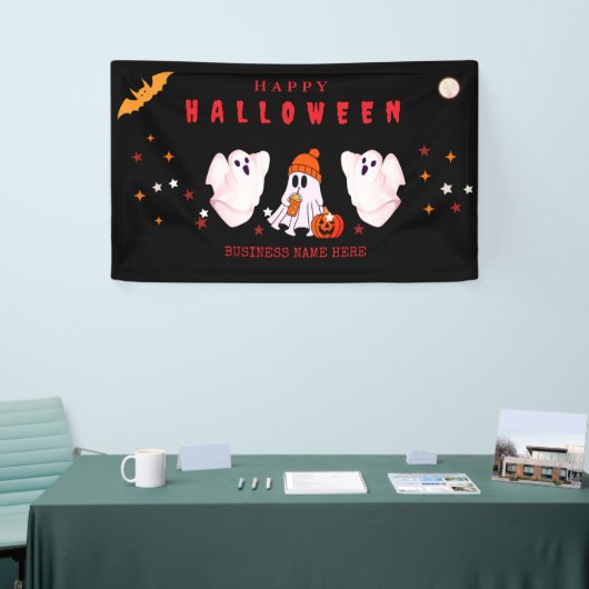 ハロウィンパーティーのカスタムデザイン・スモールビジネス用ロゴ 横断幕 (トレードショー)