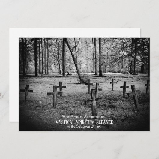 ハロウィンパーティーのカスタムヴィンテージ写真招待状 シーズンカード (正面/裏面)