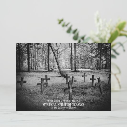 ハロウィンパーティーのカスタムヴィンテージ写真招待状 シーズンカード (スタンド正面)