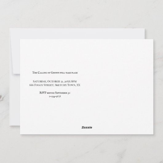 ハロウィンパーティーのカスタムヴィンテージ写真招待状 シーズンカード (裏面)