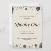 ハロウィンパーティーのカスタム招待状 Spooky One 招待状 (正面)