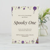 ハロウィンパーティーのカスタム招待状 Spooky One 招待状 (スタンド正面)