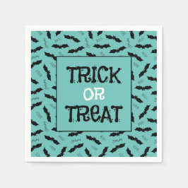 ハロウィンパーティーのコウモリ Trick or Treat スタンダードカクテルナプキン