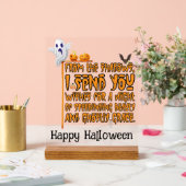 ハロウィンパーティーのゴーストの挨拶 アクリルサイン (ウェディング)