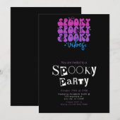 ハロウィンパーティーのスケルトンスターズ スプーキー ヴァイブス 招待状 (正面/裏面)