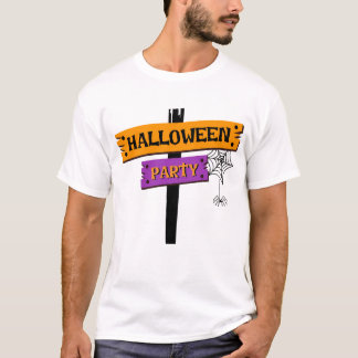 ハロウィンパーティーのスプーキーグラフィックTシャツデザイン Tシャツ