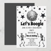 ハロウィンパーティーのディスコボールダンス Let's Boogie 招待状 (正面/裏面)