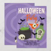 ハロウィンパーティーのドリンク 招待状 (正面/裏面)