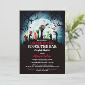 ハロウィンパーティーのバー在庫招待状 ゾンビカクテル 招待状 (スタンド正面)