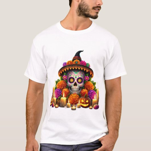 ハロウィンパーティーのメンズTシャツ Tシャツ (正面)