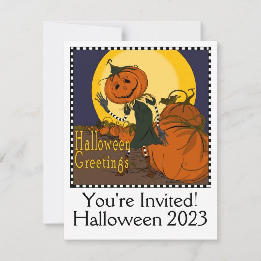 ハロウィンパーティーのヴィンテージ招待状 招待状 (正面)