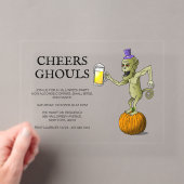 ハロウィンパーティーの乾杯 アクリル招待状 (インサイチュ (ポータブル))