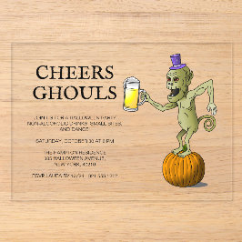ハロウィンパーティーの乾杯 アクリル招待状
