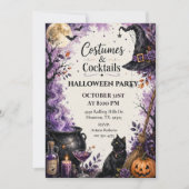 ハロウィンパーティーの仮装とカクテル祝賀会 招待状 (正面)