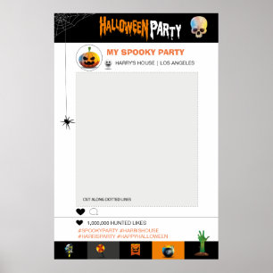 ハロウィンパーティーの写真フレームテンプレート ポスター