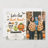 ハロウィンパーティーの写真撮影しようぜ Let's Get Sheet Faced 招待状 (正面)