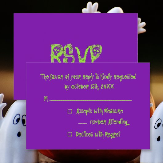 ハロウィンパーティーの出欠確認のカスタム招待状を作成 出欠カード