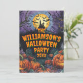 ハロウィンパーティーの名前と年を追加 招待状 (スタンド正面)