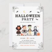 ハロウィンパーティーの子供用スプーキー招待状 招待状 (正面)