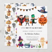 ハロウィンパーティーの子供用招待状 (正面/裏面)