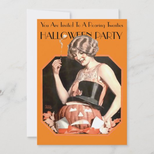 ハロウィンパーティーの招待状テンプレート - 爆発的な20年代 招待状 (正面)