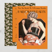 ハロウィンパーティーの招待状テンプレート - 爆発的な20年代 招待状 (正面/裏面)