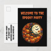 ハロウィンパーティーの招待状ポストカード(文面編集可能) ポストカード (正面/裏面)
