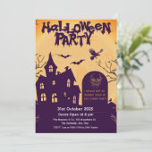ハロウィンパーティーの招待状 - お化け屋敷 招待状 (スタンド正面)