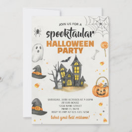 ハロウィンパーティーの招待状 お菓子をくれなきゃイタズラしちゃうよ！ ハロウィン・パーティーのお誘い 招待状