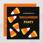 ハロウィンパーティーの招待状 キャンディコーン・クレイジー 招待状 (正面/裏面)