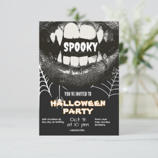 ハロウィンパーティーの招待状 | スプーキーかわいいハロウィン 招待状