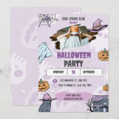 ハロウィンパーティーの招待状, スプーキーなハロウィン 招待状 (正面/裏面)