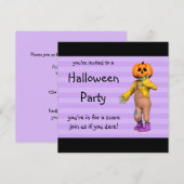 ハロウィンパーティーの招待状 ハッピージャックスクエア 招待状 (正面/裏面)