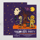 ハロウィンパーティーの招待状｜ハロウィンカード 招待状 (正面/裏面)