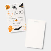 ハロウィンパーティーの招待状 バッジ (正面＆裏面)