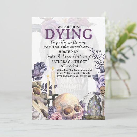 ハロウィンパーティーの招待状（ヴィンテージ） 招待状 (スタンド正面)