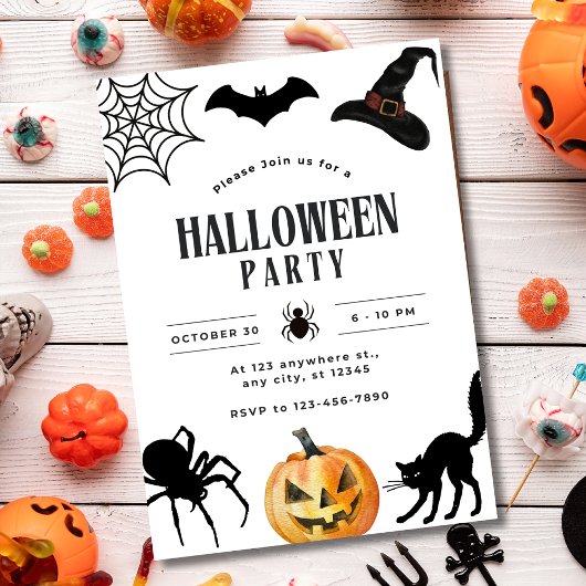 ハロウィンパーティーの招待状、子供のスプーキー・ナイト 招待状