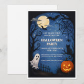 ハロウィンパーティーの招待状(子供用) 招待状 (正面/裏面)