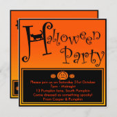 ハロウィンパーティーの招待状 招待状 (正面/裏面)