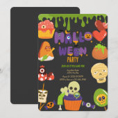 ハロウィンパーティーの招待状 招待状 (正面/裏面)