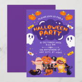 ハロウィンパーティーの招待状 招待状 (正面/裏面)