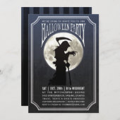 ハロウィンパーティーの招待状 | 月と死神 招待状 (正面/裏面)