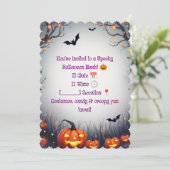 ハロウィンパーティーの招待状 🎃 楽しくて怖い 招待状 (スタンド正面)