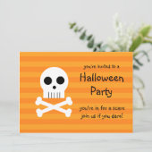 ハロウィンパーティーの招待状 海賊のドクロ 招待状 (スタンド正面)