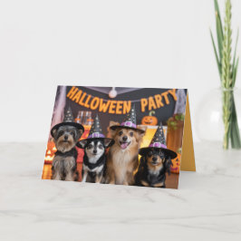 ハロウィンパーティーの招待状 - 犬 カード